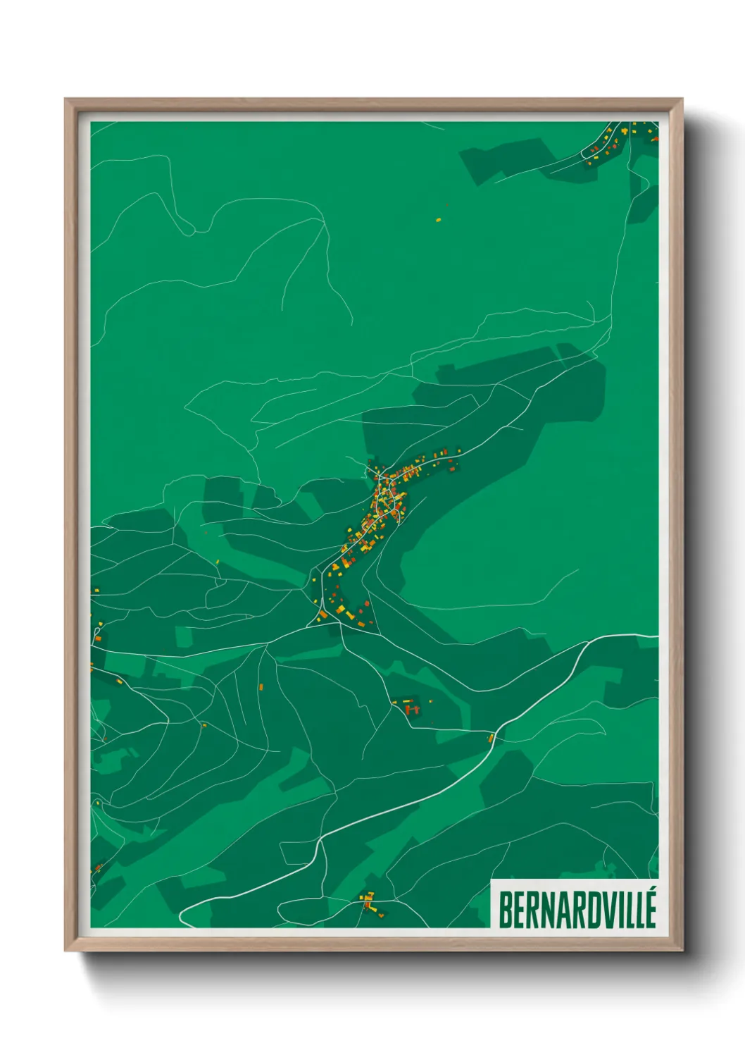 Une affiche de carte sur Bernardvillé