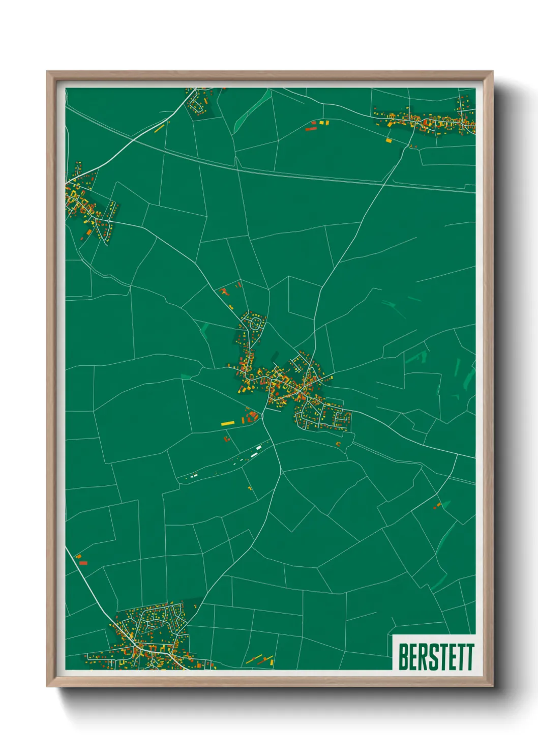 Une affiche de carte sur Berstett