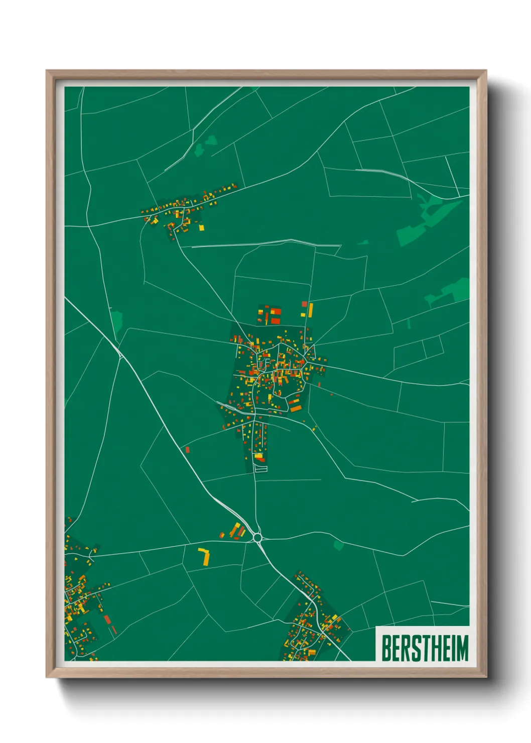 Une affiche de carte sur Berstheim
