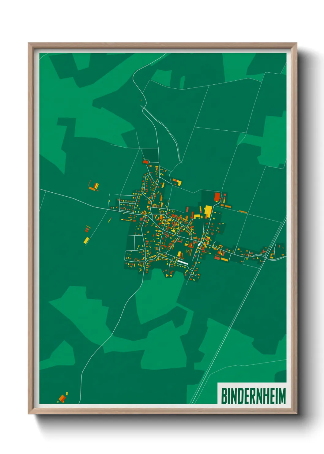 Une affiche de carte sur Bindernheim