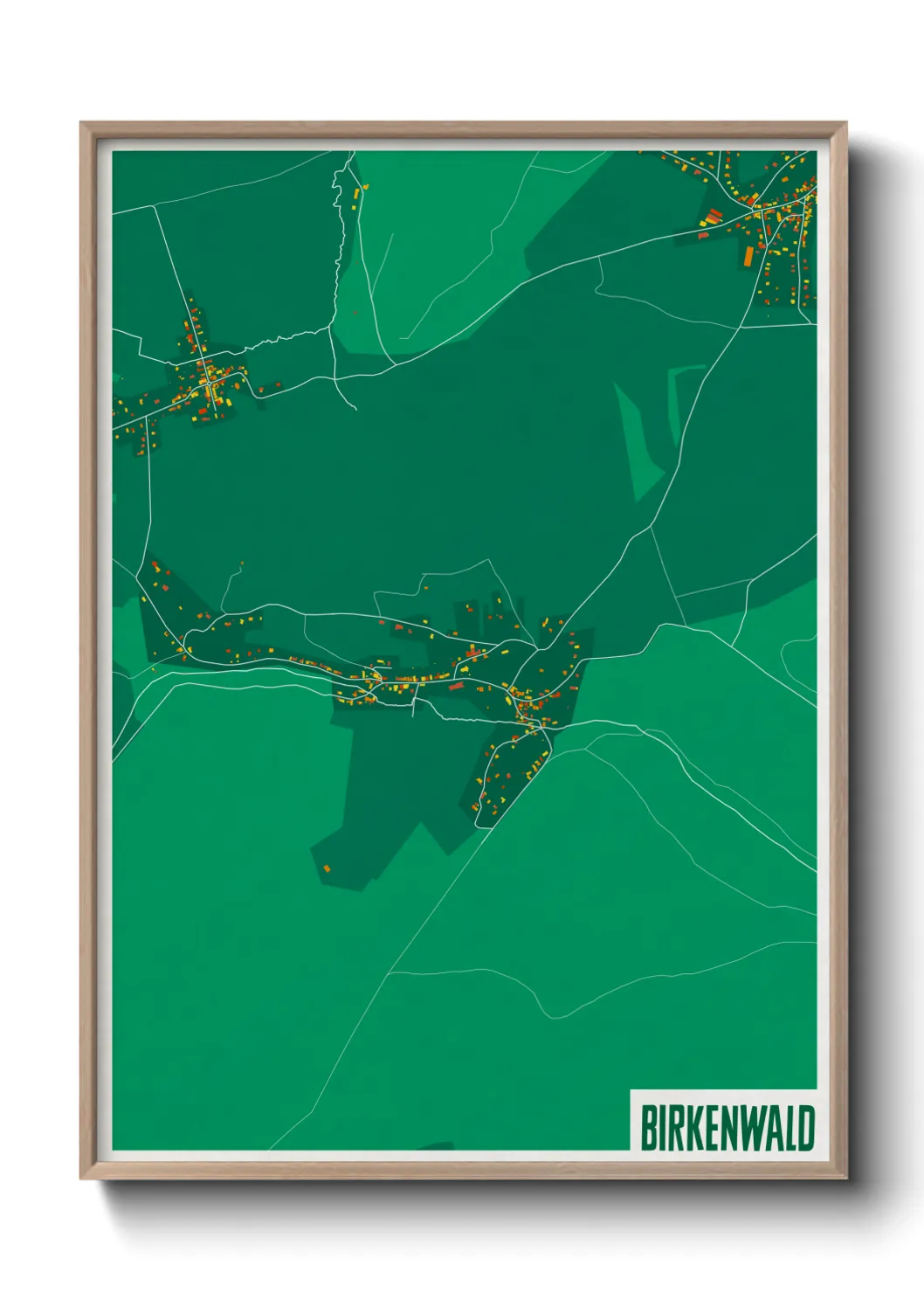 Une affiche de carte sur Birkenwald