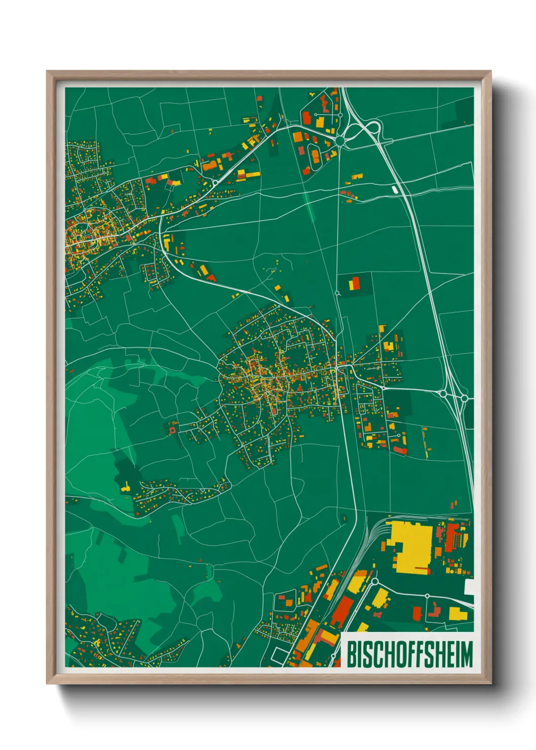 Une affiche de carte sur Bischoffsheim