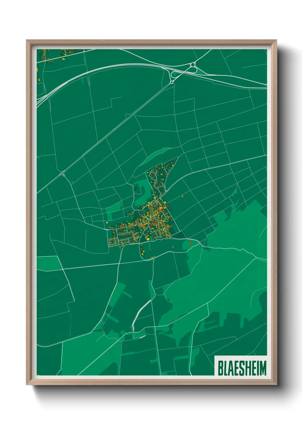 Une affiche de carte sur Blaesheim