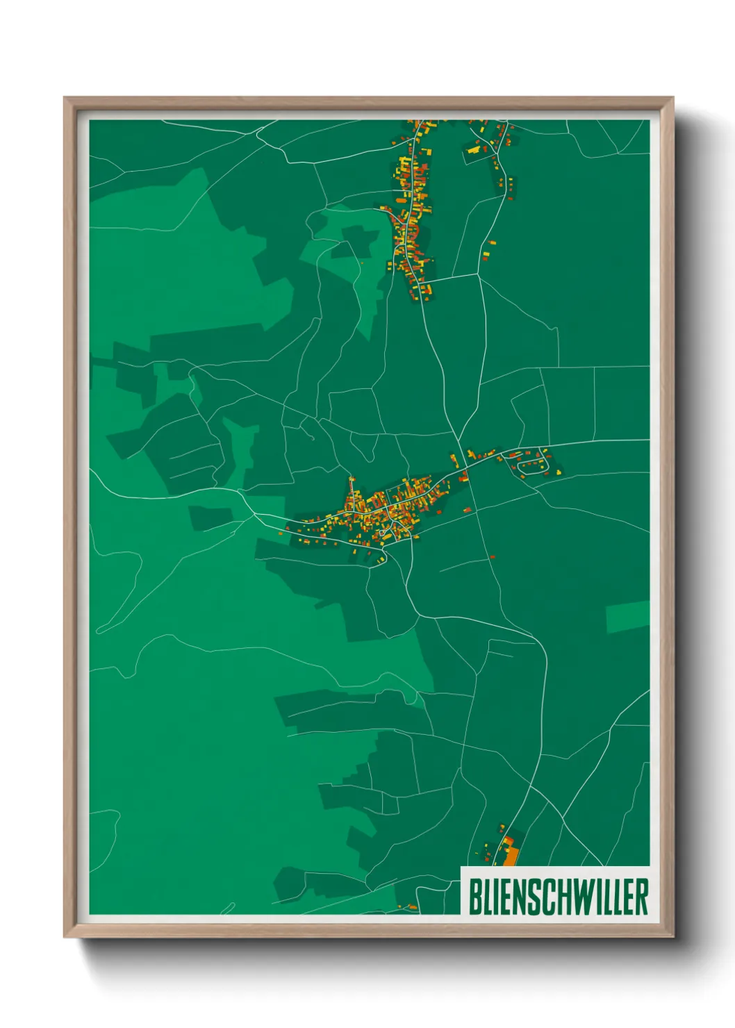 Une affiche de carte sur Blienschwiller