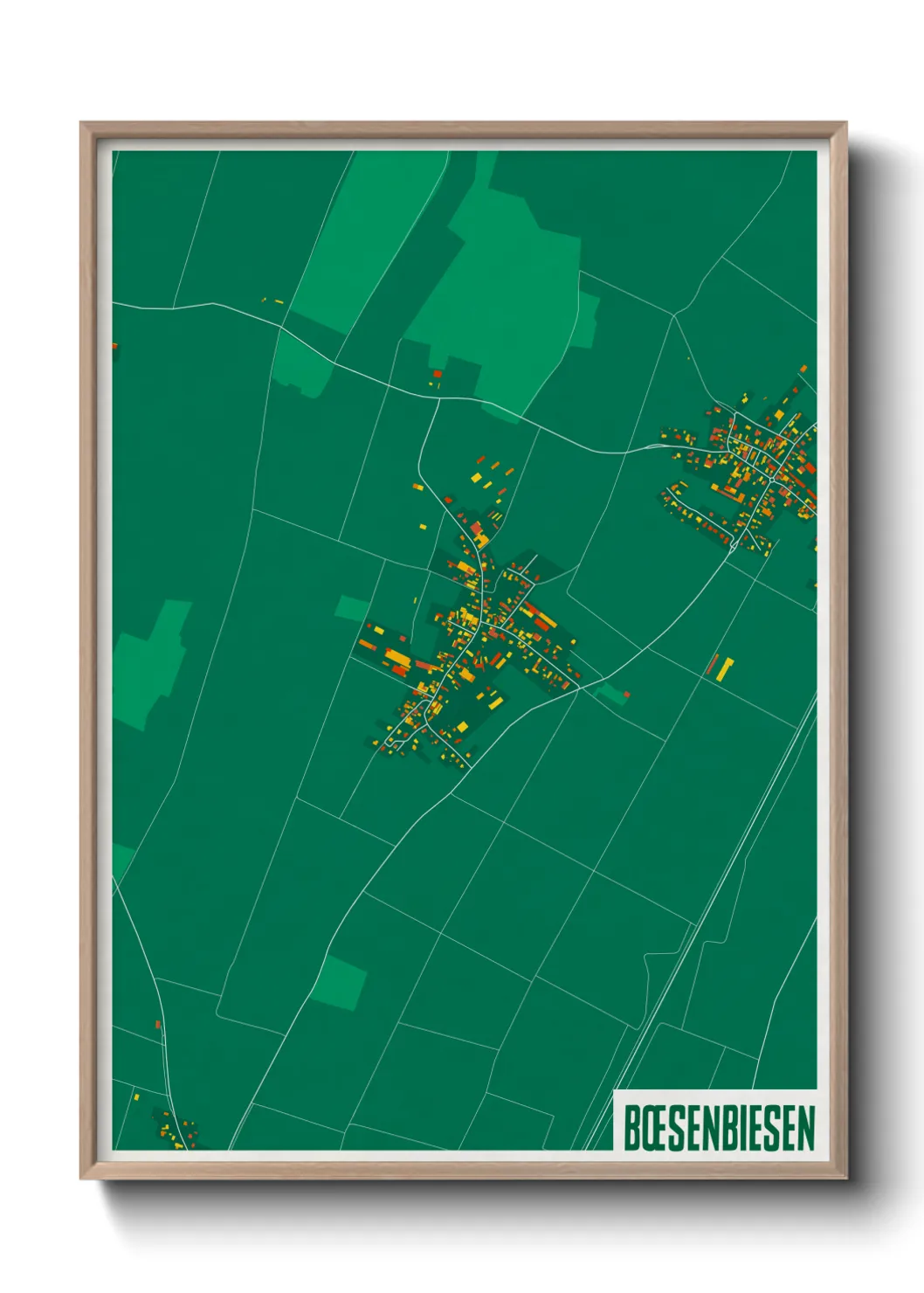 Une affiche de carte sur Bœsenbiesen