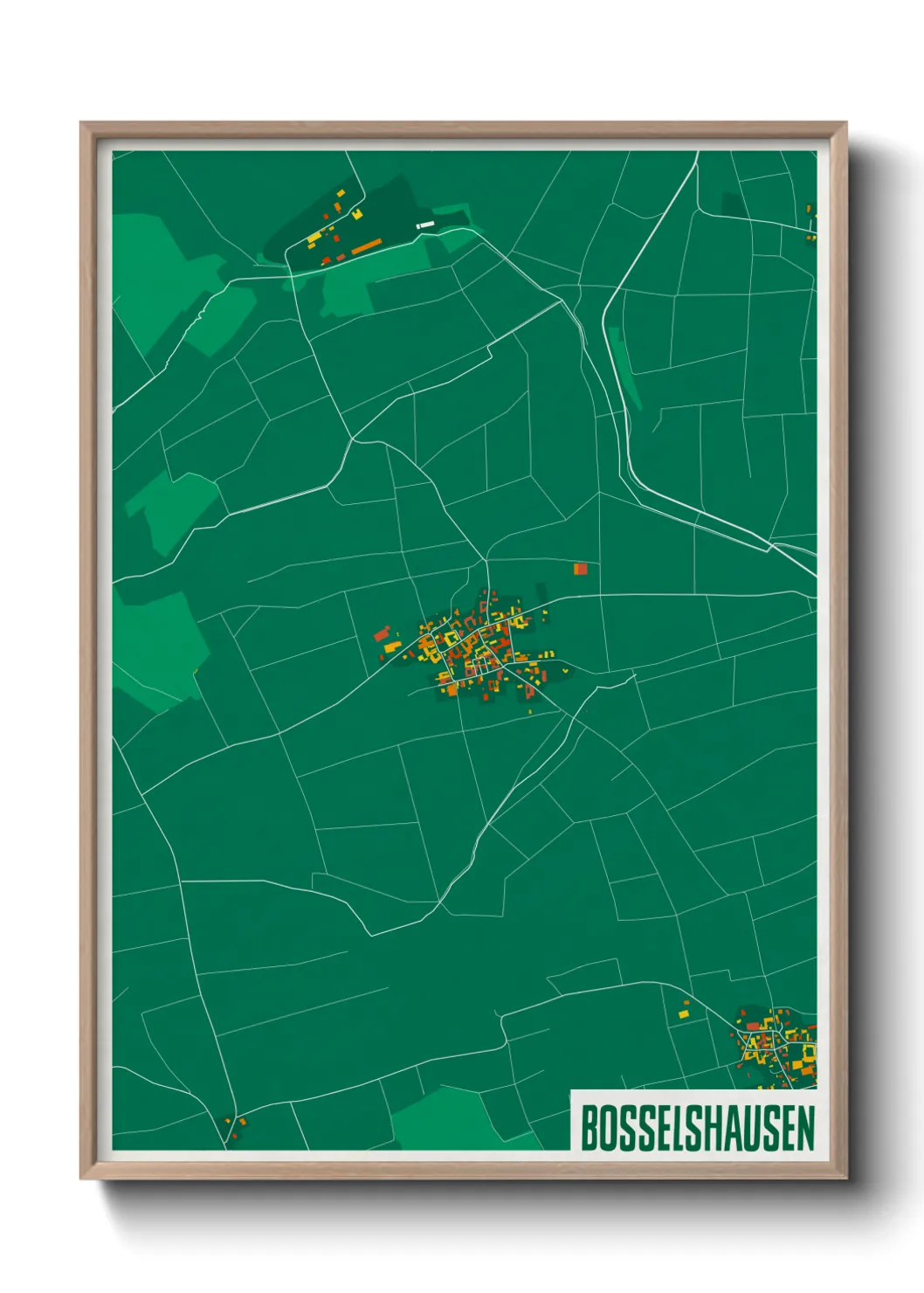 Une affiche de carte sur Bosselshausen