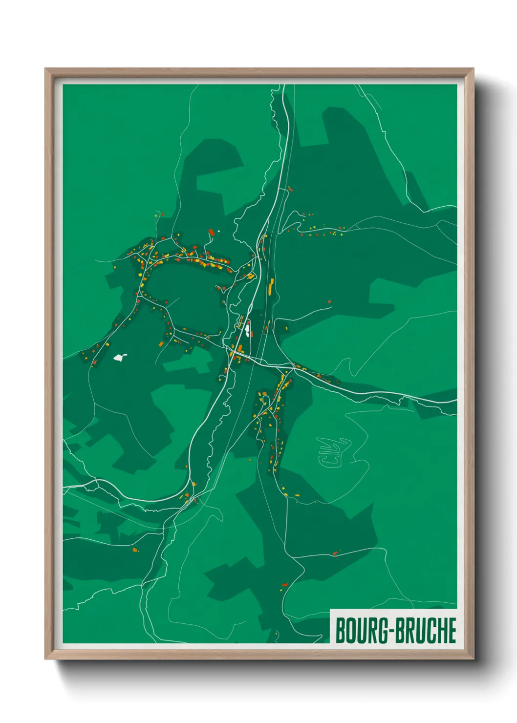 Une affiche de carte sur Bourg-Bruche