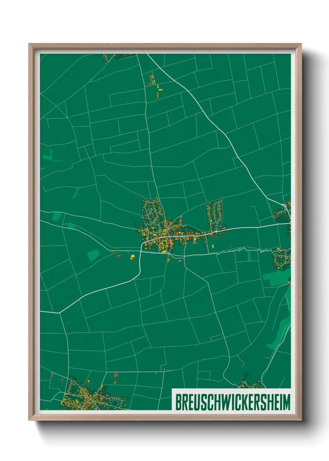 Une affiche de carte sur Breuschwickersheim