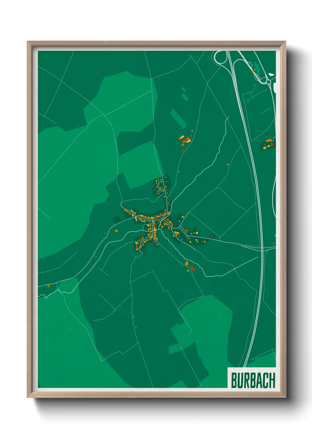 Une affiche de carte sur Burbach