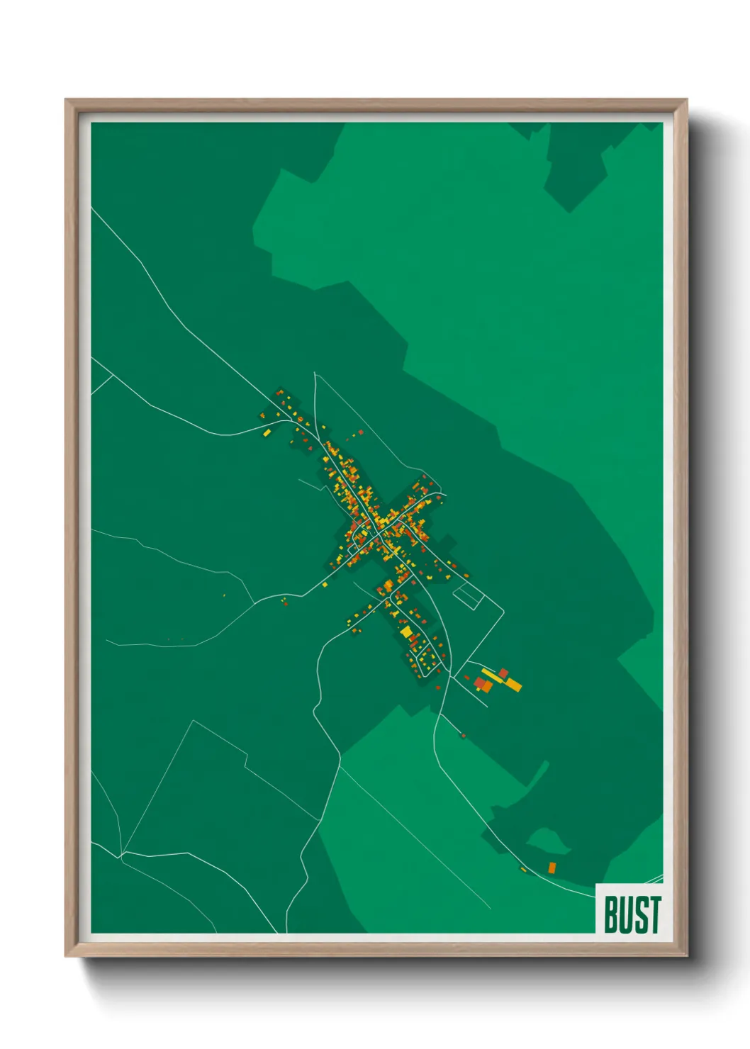 Une affiche de carte sur Bust