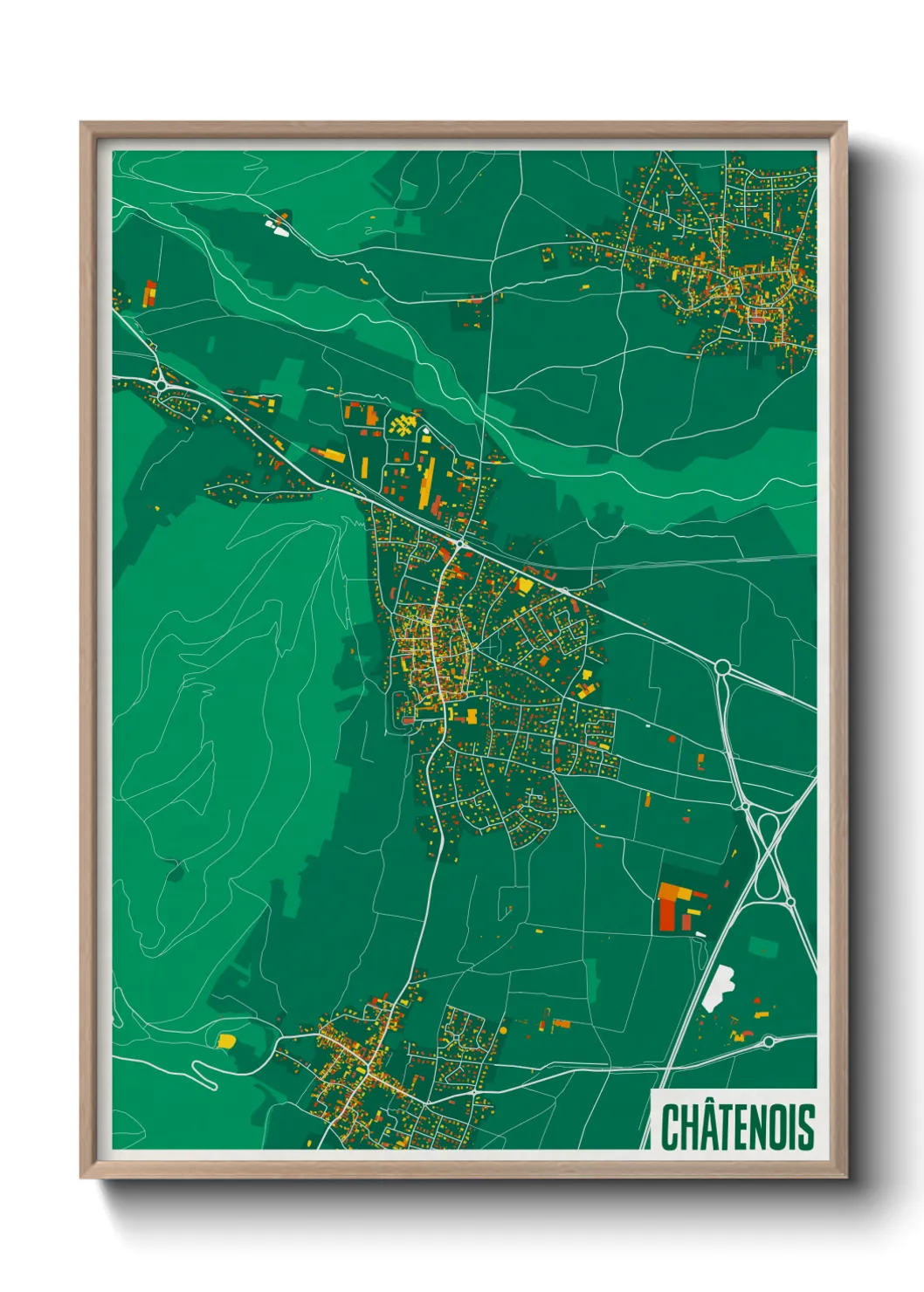 Une affiche de carte sur Châtenois