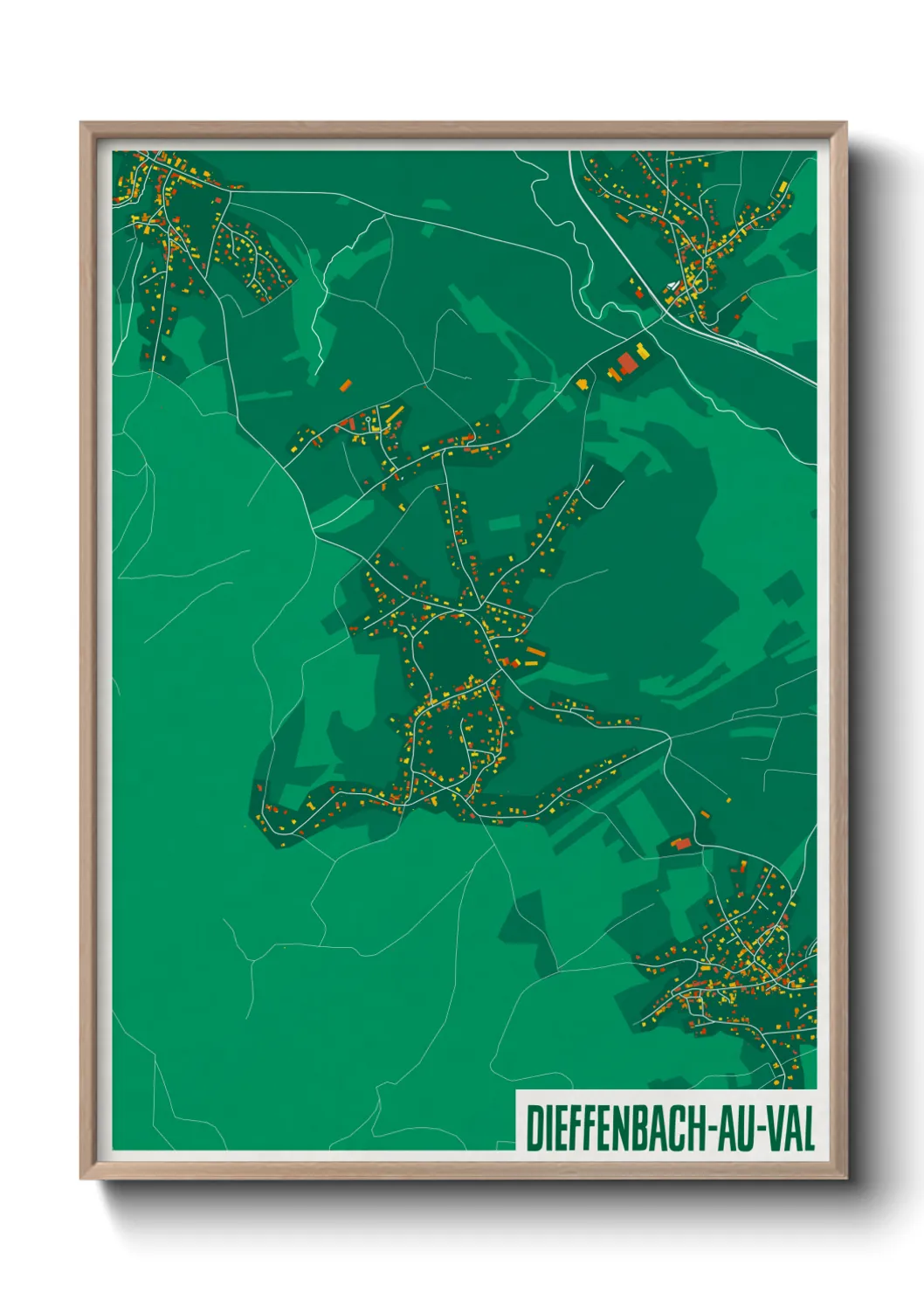 Une affiche de carte sur Dieffenbach-au-Val