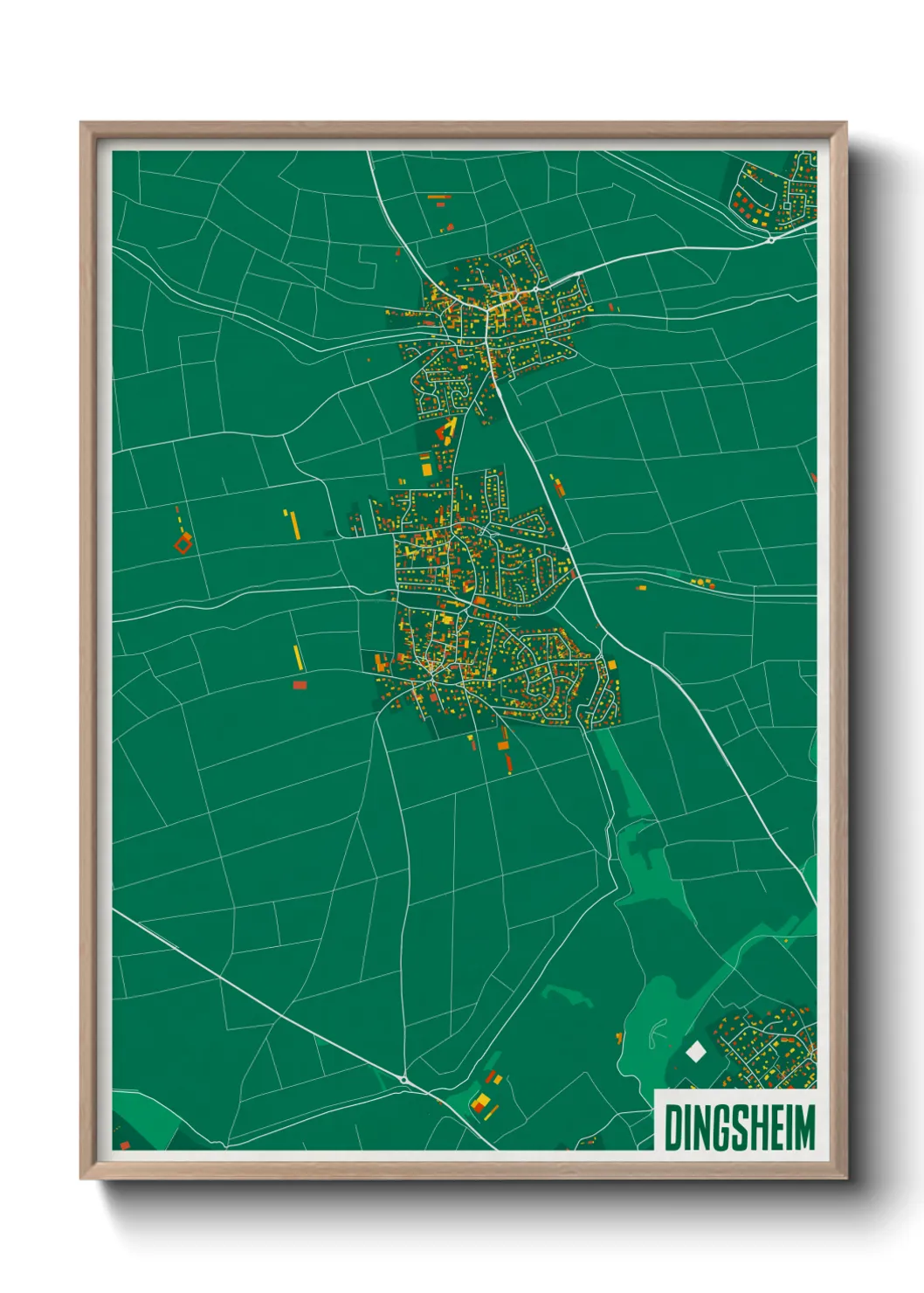 Une affiche de carte sur Dingsheim