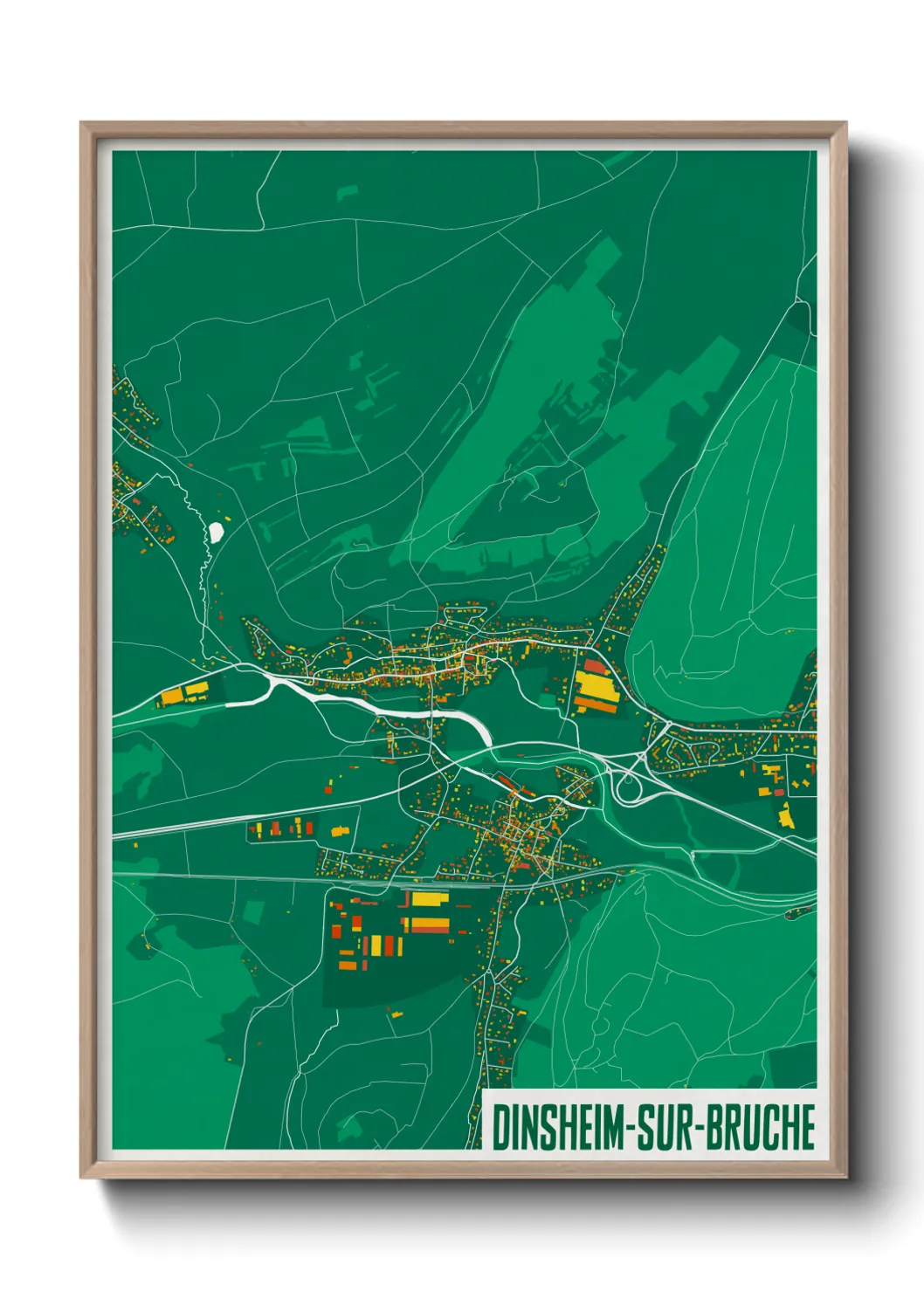 Une affiche de carte sur Dinsheim-sur-Bruche
