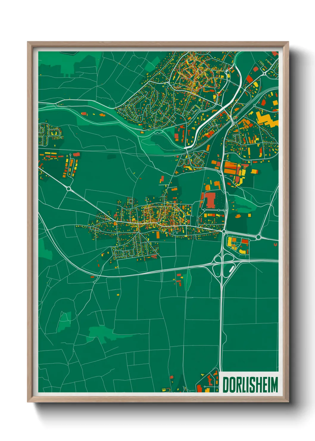 Une affiche de carte sur Dorlisheim