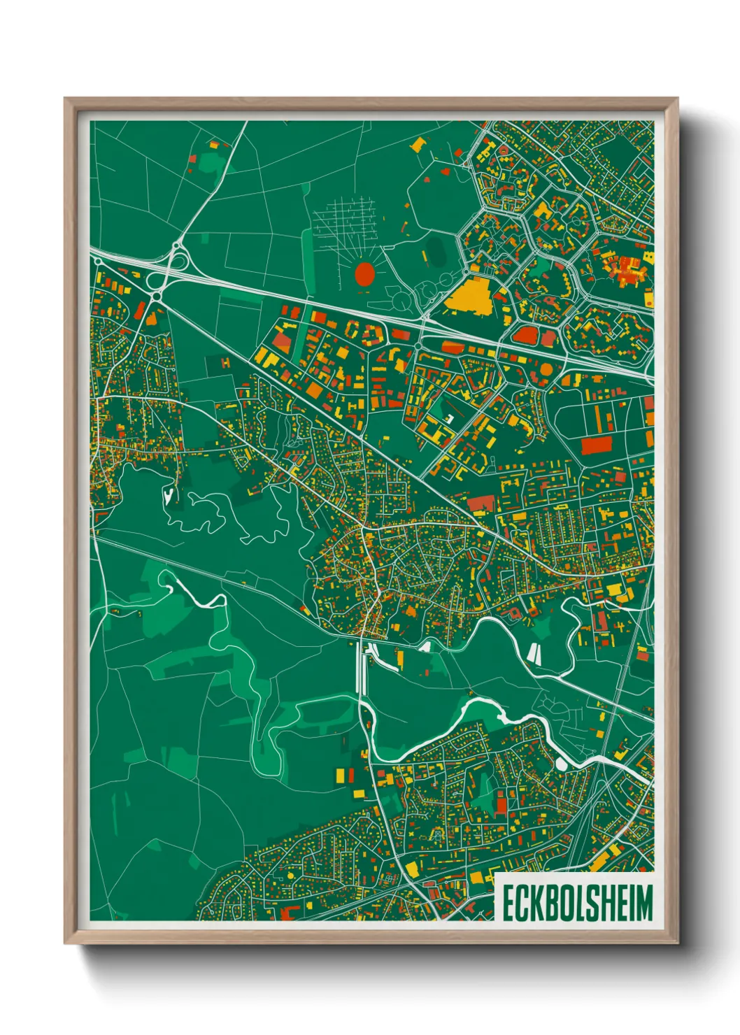 Une affiche de carte sur Eckbolsheim