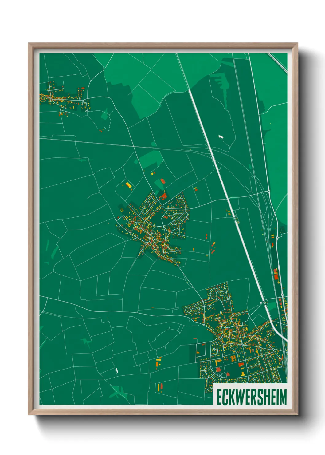 Une affiche de carte sur Eckwersheim