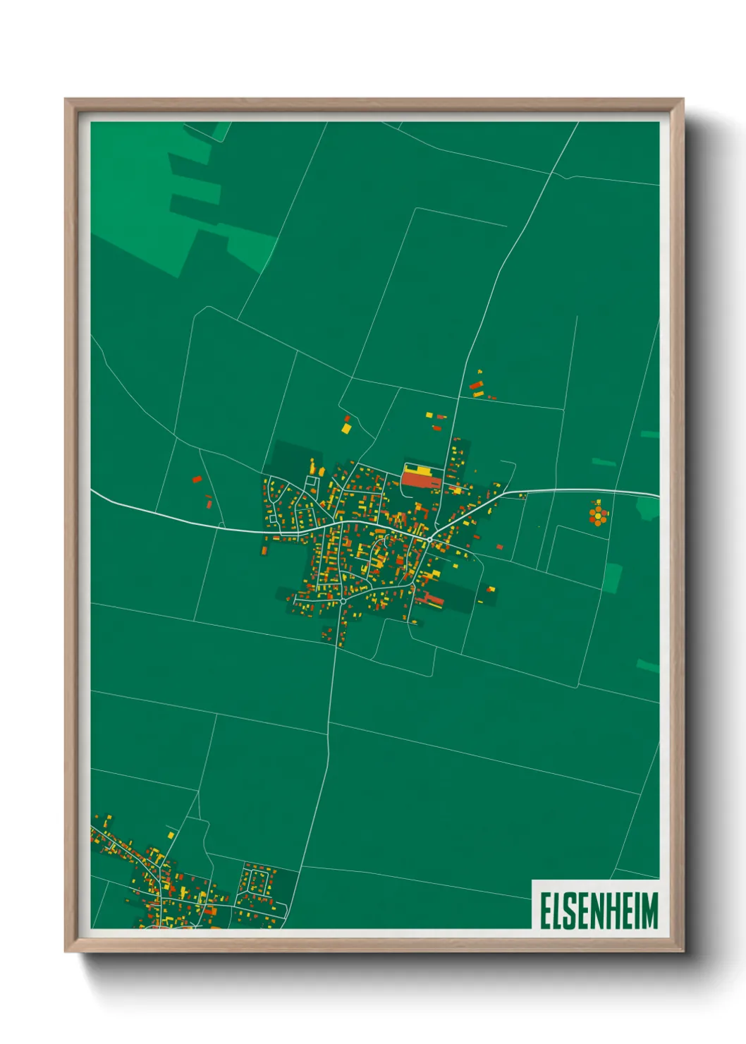 Une affiche de carte sur Elsenheim