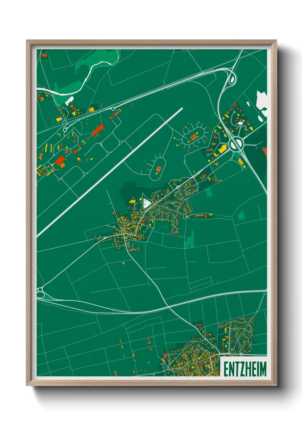 Une affiche de carte sur Entzheim