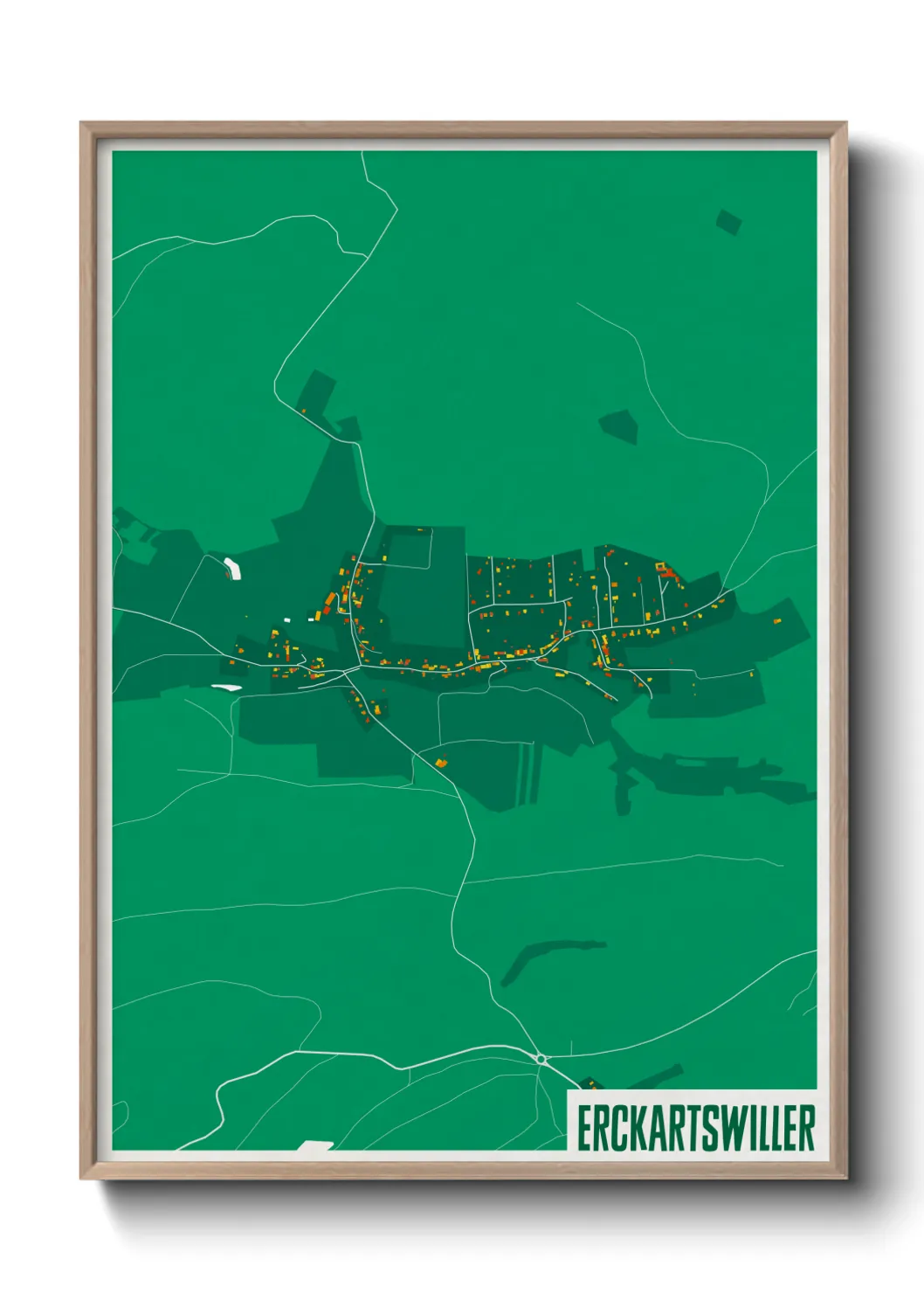 Une affiche de carte sur Erckartswiller