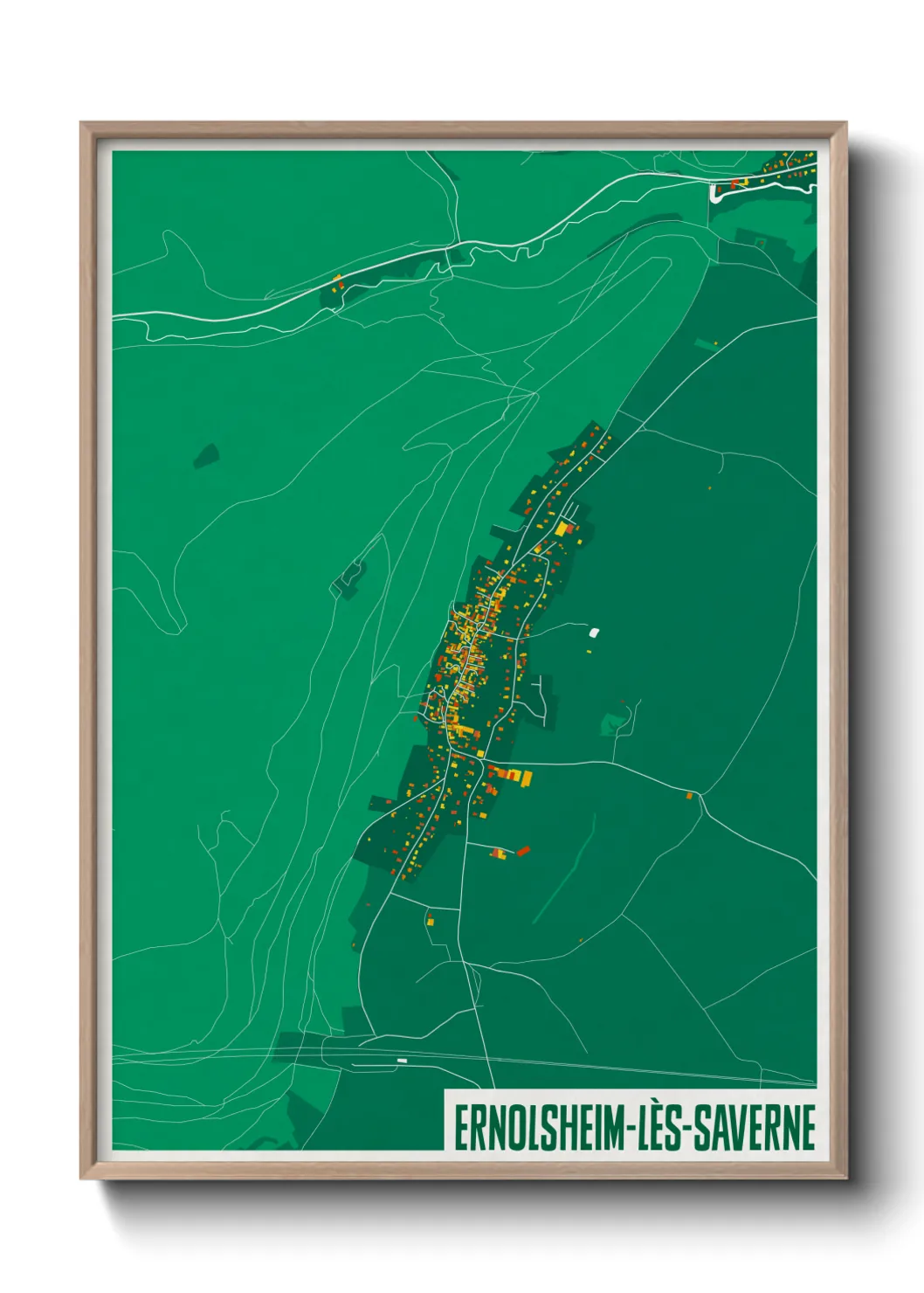Une affiche de carte sur Ernolsheim-lès-Saverne
