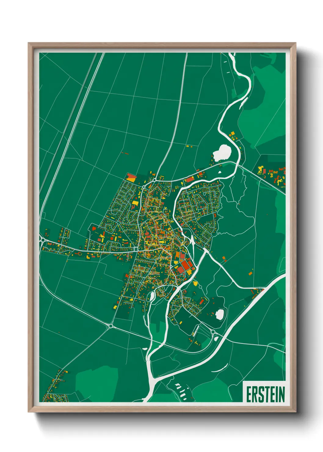Une affiche de carte sur Erstein