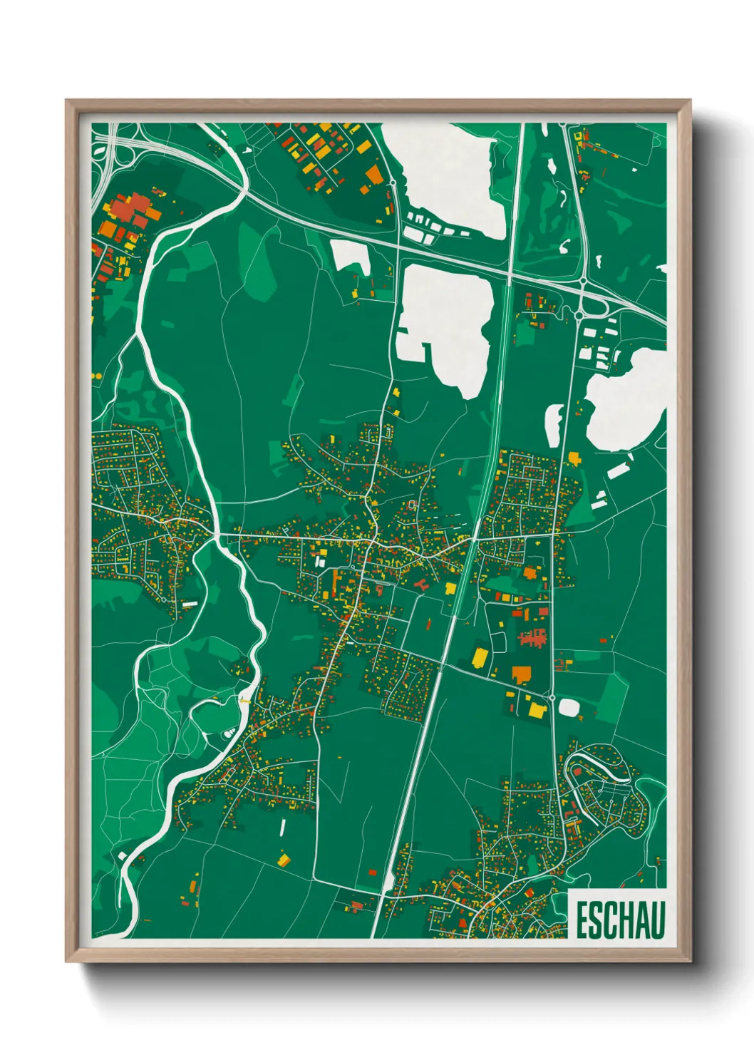 Une affiche de carte sur Eschau