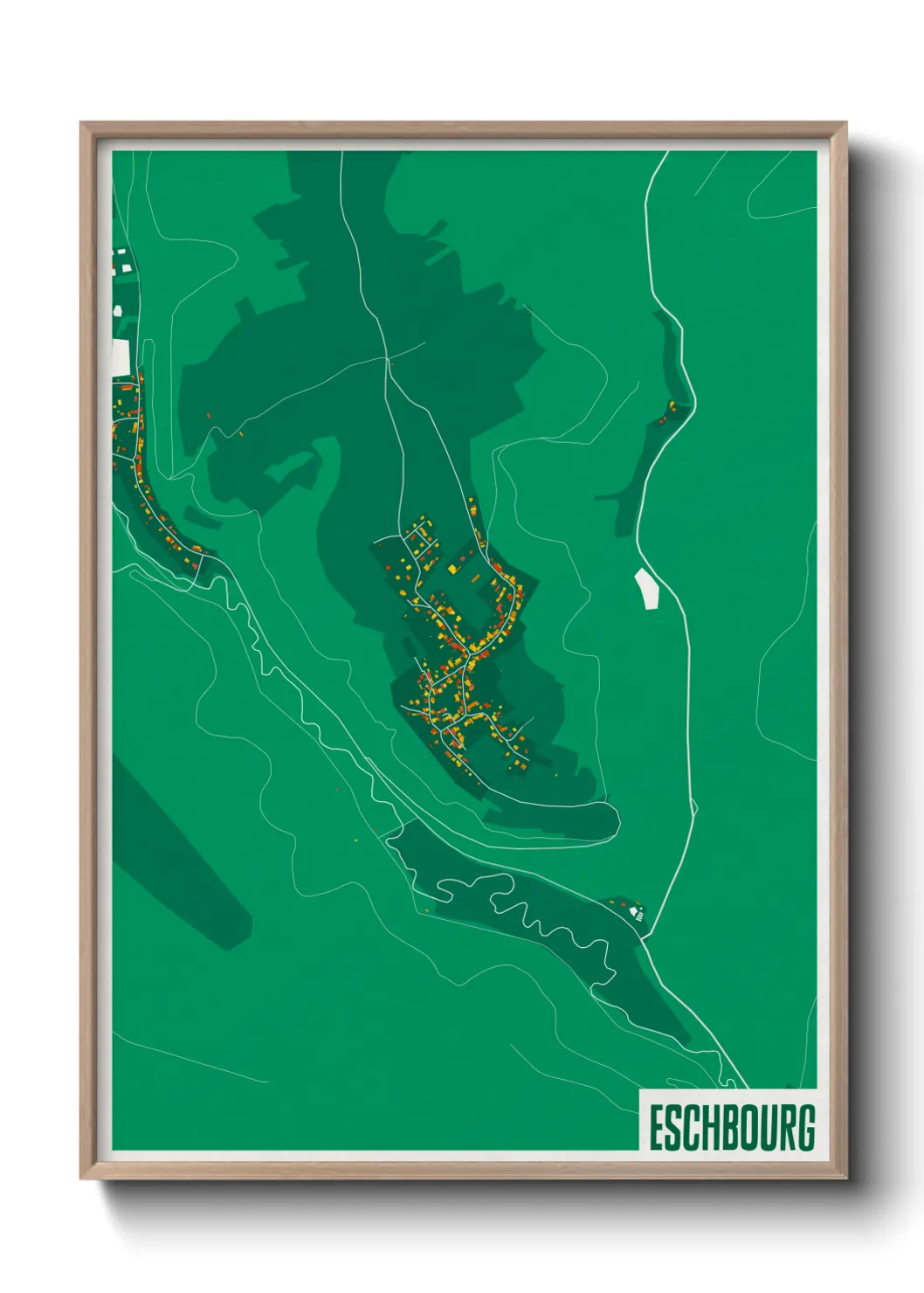 Une affiche de carte sur Eschbourg