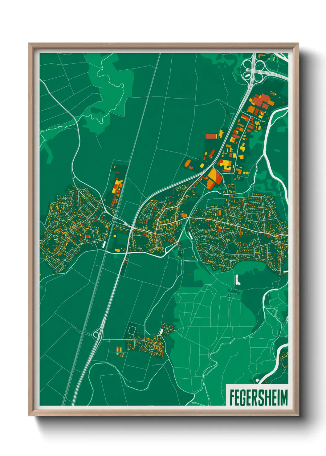 Une affiche de carte sur Fegersheim