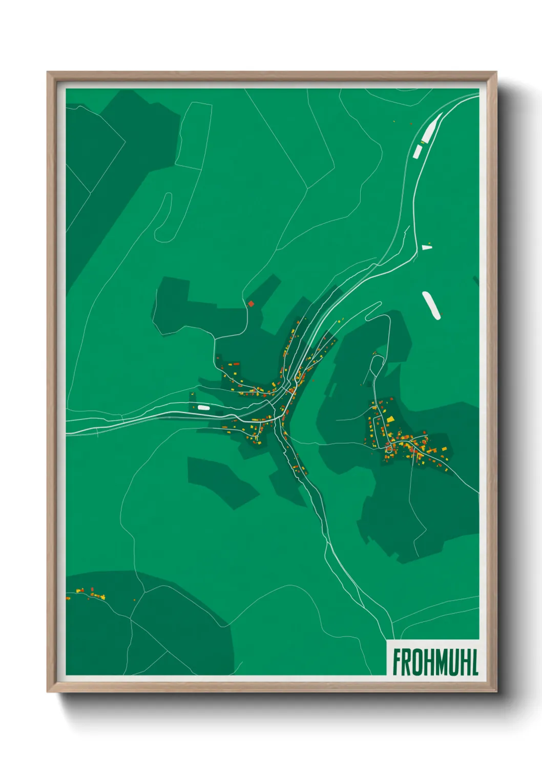 Une affiche de carte sur Frohmuhl