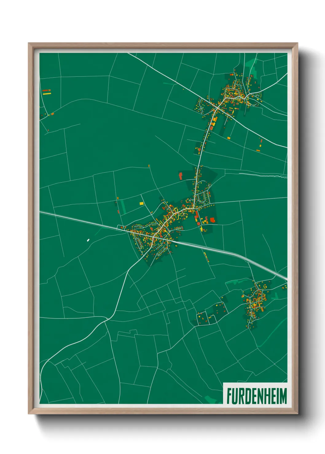 Une affiche de carte sur Furdenheim