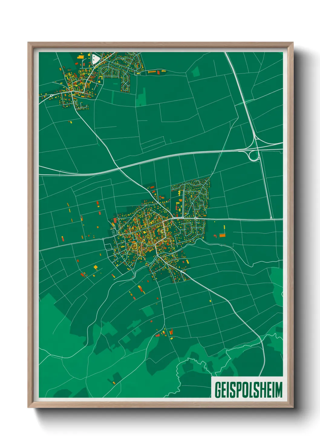 Une affiche de carte sur Geispolsheim