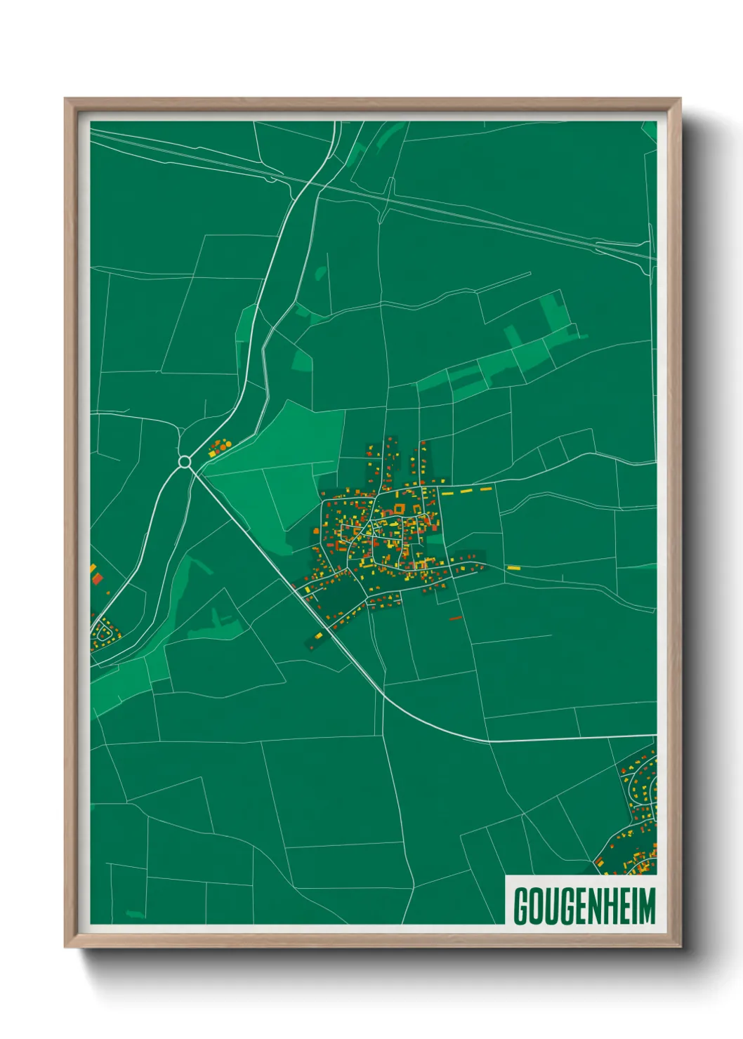 Une affiche de carte sur Gougenheim