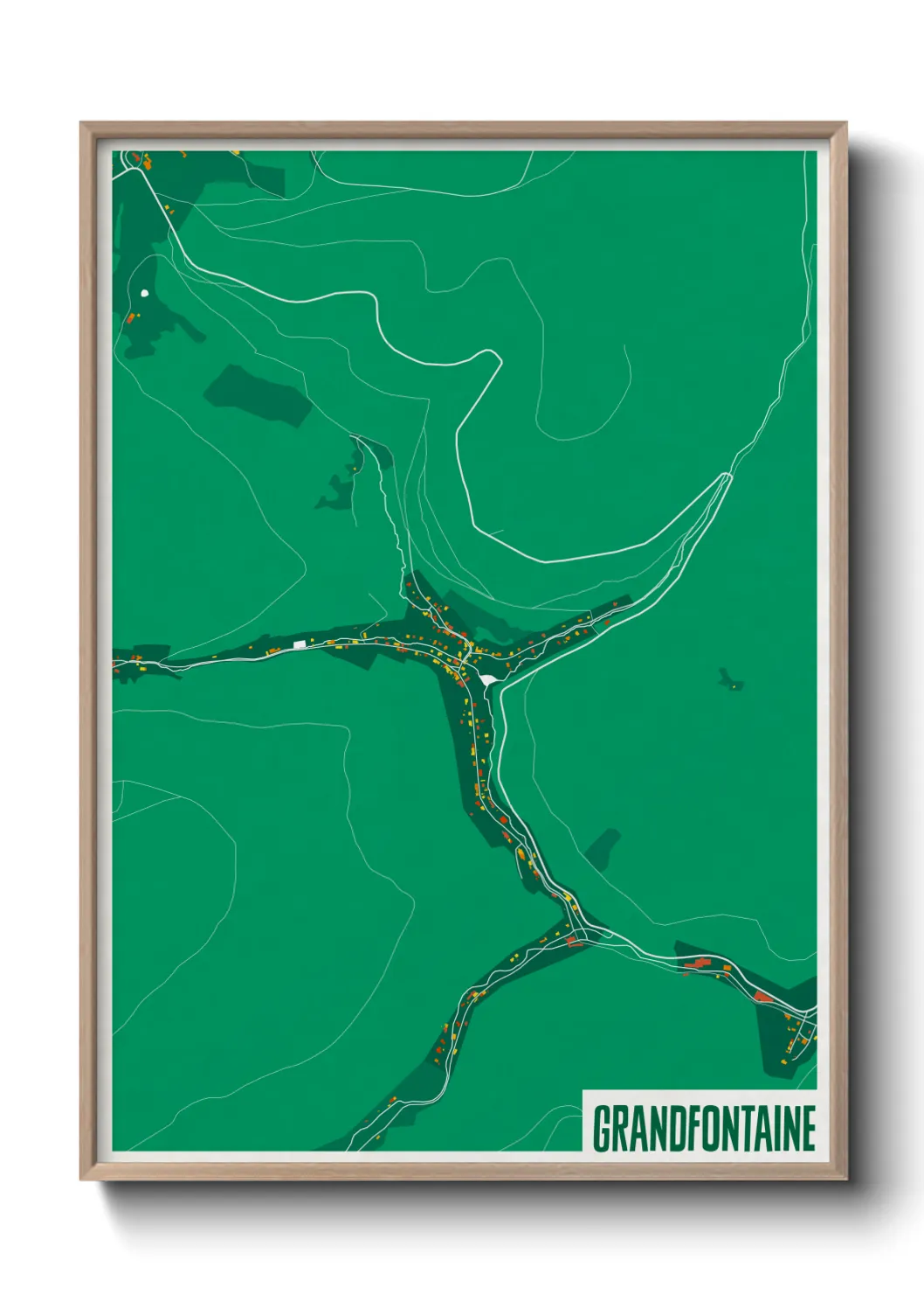 Une affiche de carte sur Grandfontaine