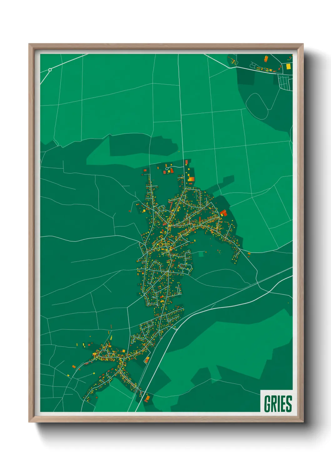 Une affiche de carte sur Gries