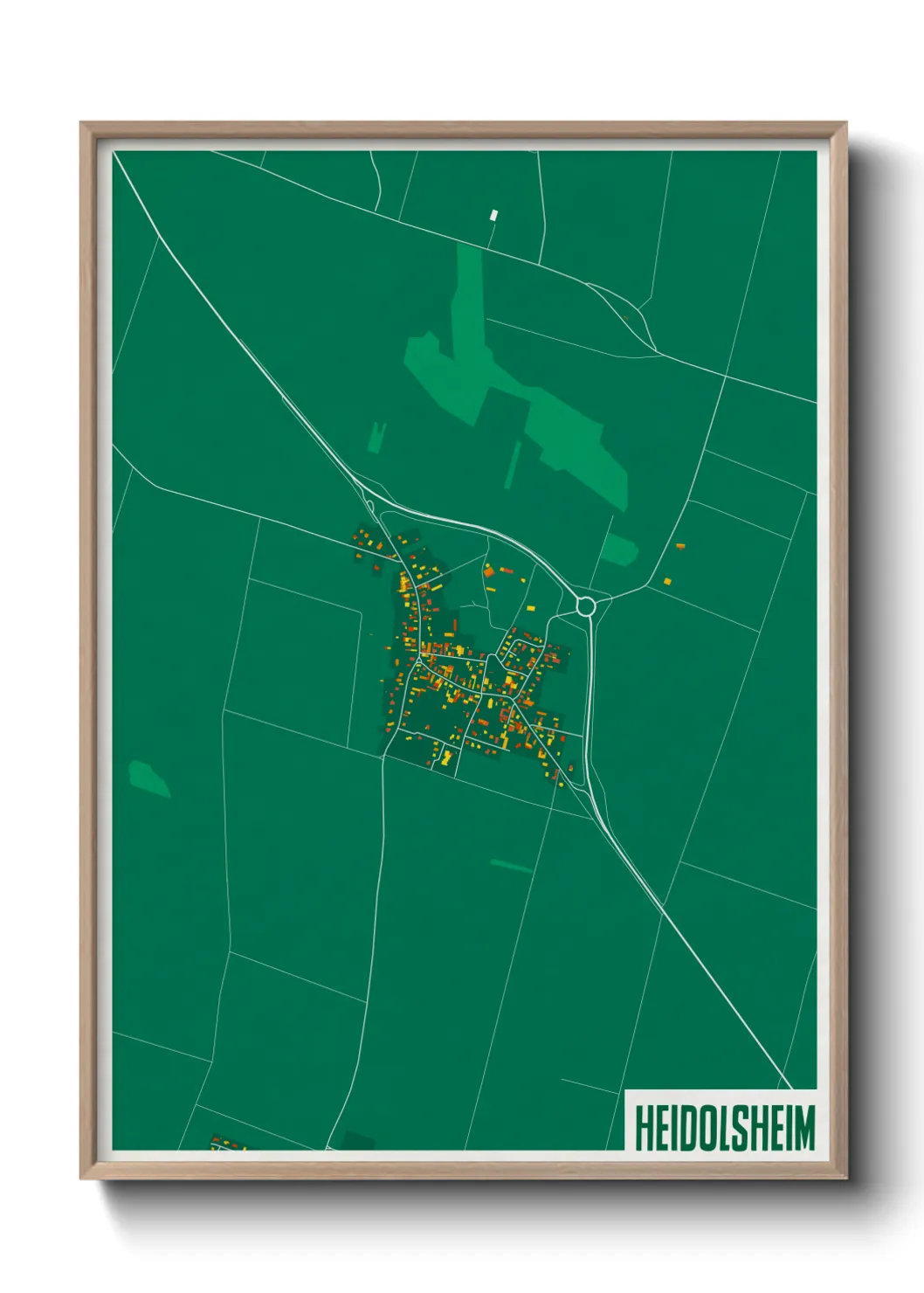 Une affiche de carte sur Heidolsheim