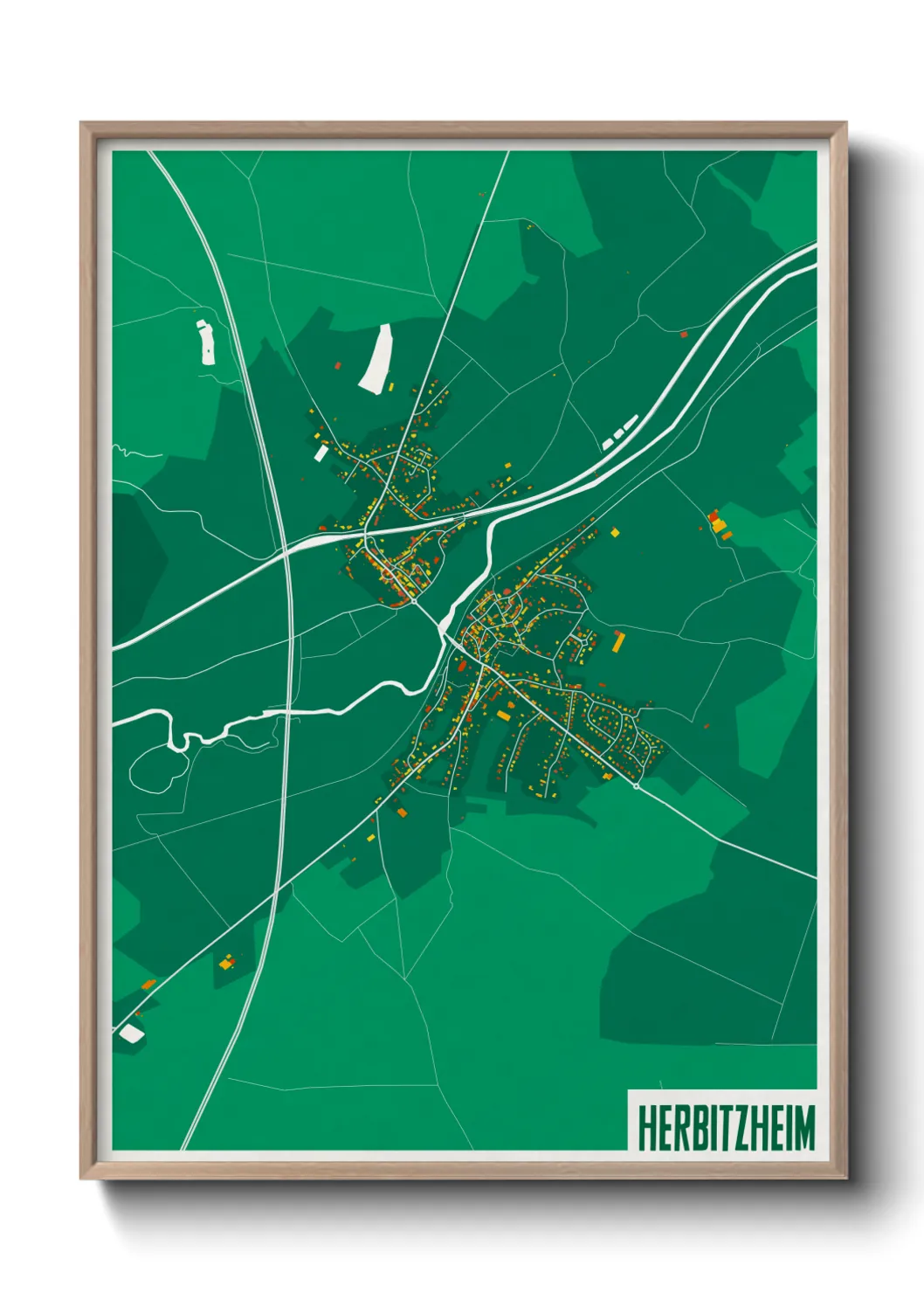 Une affiche de carte sur Herbitzheim
