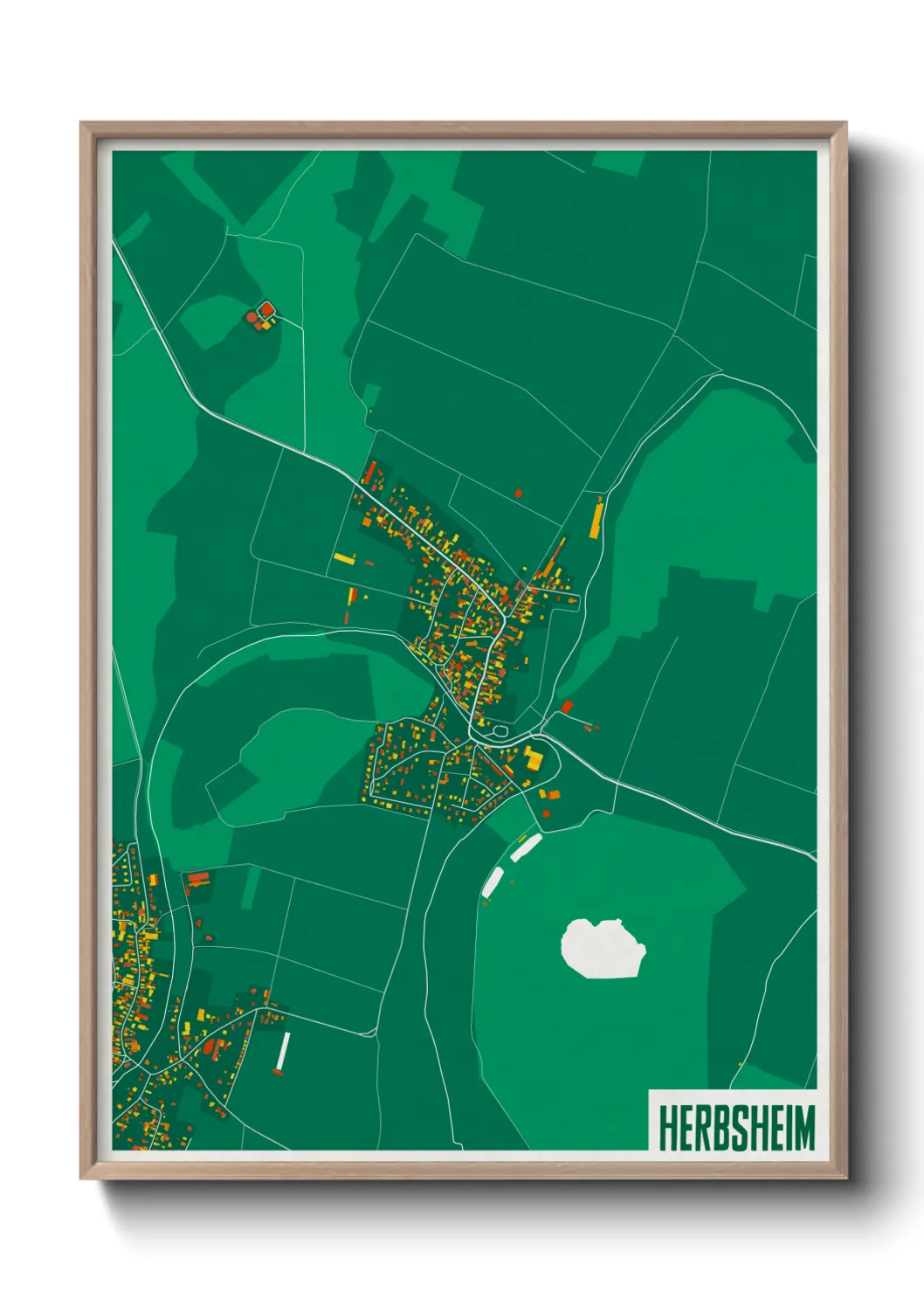Une affiche de carte sur Herbsheim