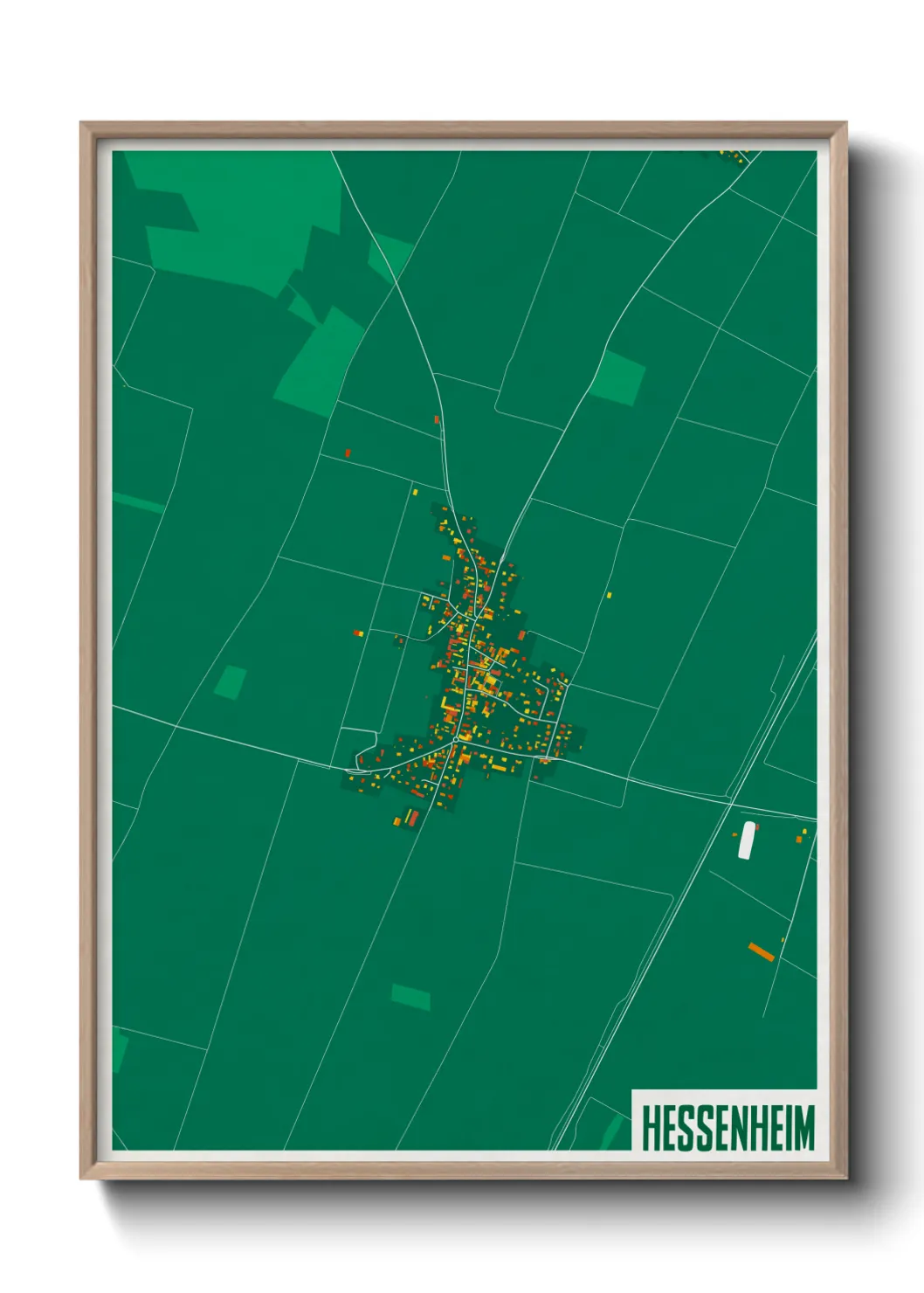 Une affiche de carte sur Hessenheim