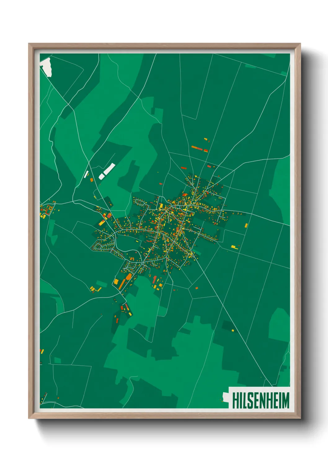 Une affiche de carte sur Hilsenheim