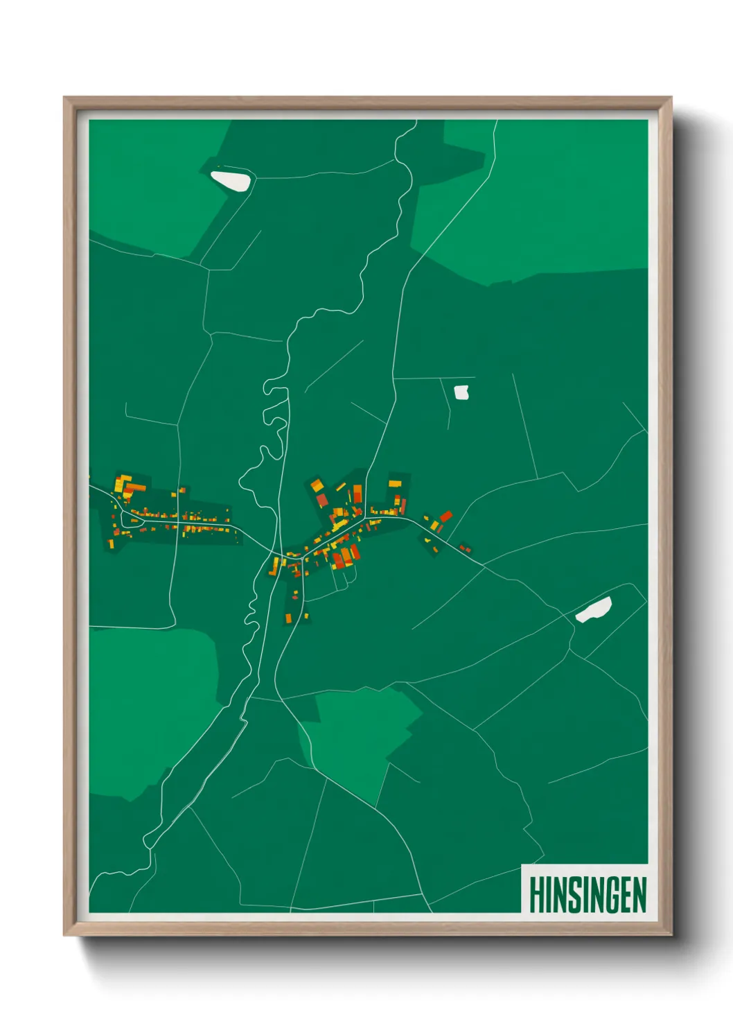 Une affiche de carte sur Hinsingen