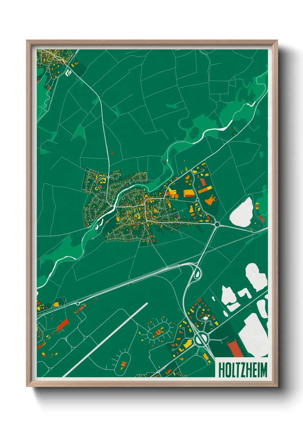 Une affiche de carte sur Holtzheim