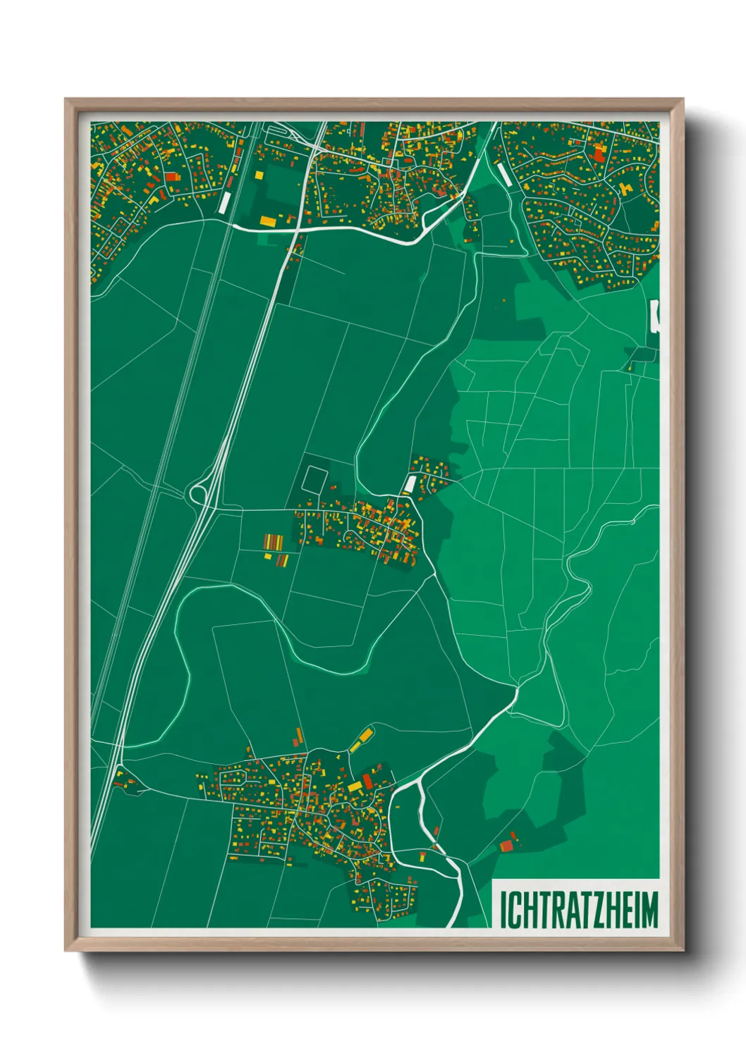 Une affiche de carte sur Ichtratzheim