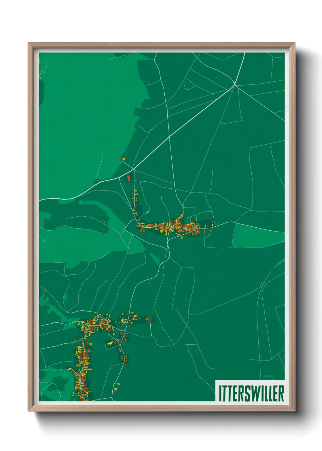 Une affiche de carte sur Itterswiller