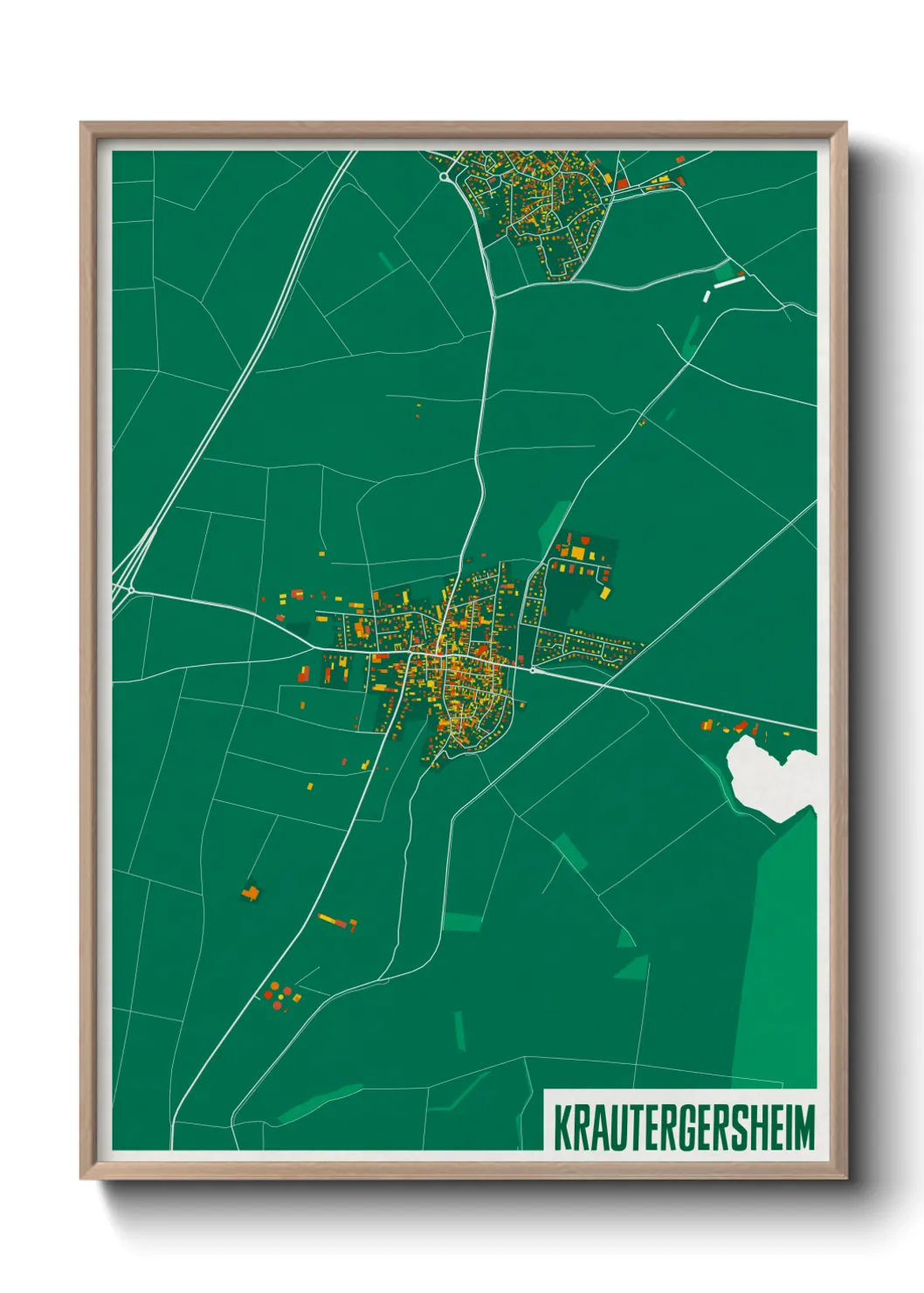 Une affiche de carte sur Krautergersheim