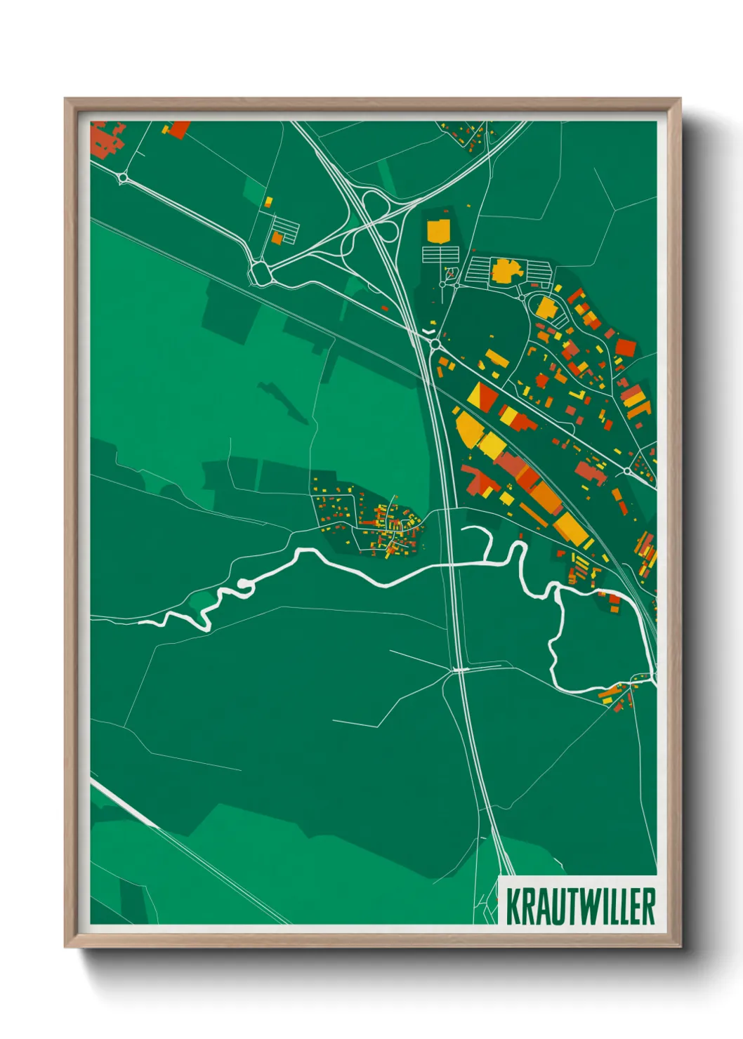 Une affiche de carte sur Krautwiller