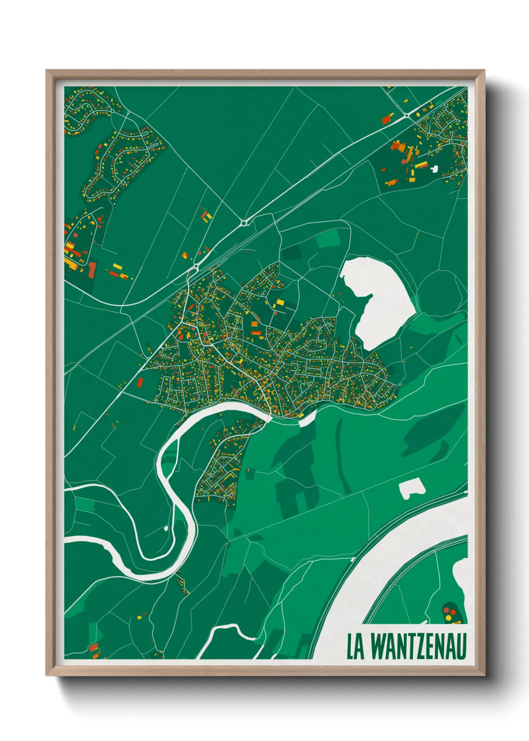 Une affiche de carte sur La Wantzenau