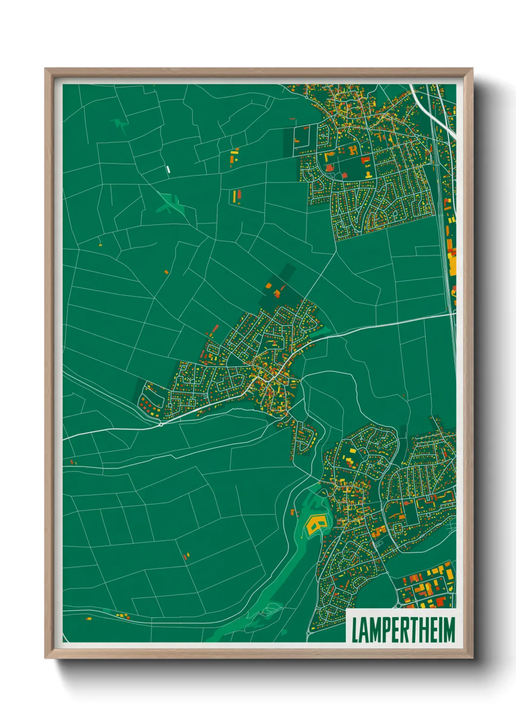 Une affiche de carte sur Lampertheim