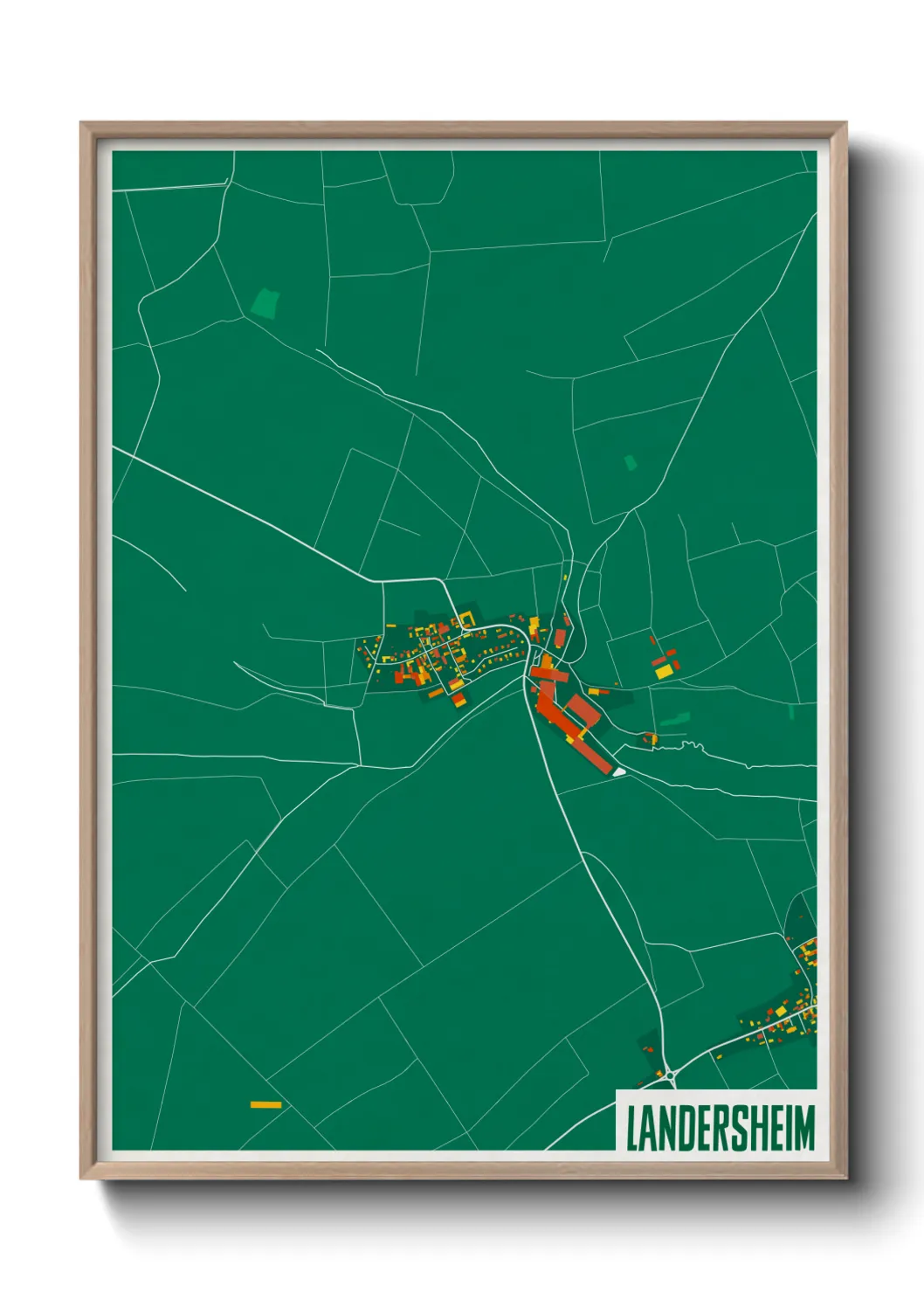 Une affiche de carte sur Landersheim