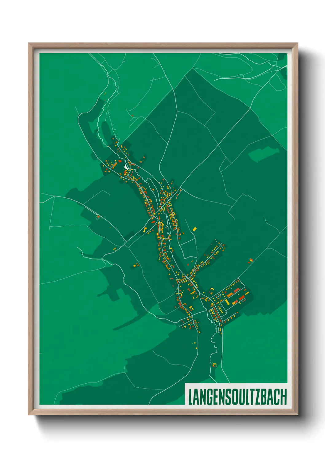 Une affiche de carte sur Langensoultzbach